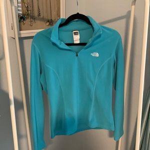 The north face size large 100% polyester fleece 3/4 zip sweater